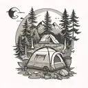 camping themed tattoo tattoo design idea
