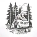 camping themed tattoo tattoo design idea