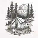 camping themed tattoo tattoo design idea