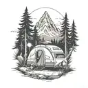 camping themed tattoo tattoo design idea