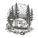 camping themed tattoo tattoo design idea