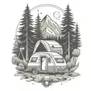 camping themed tattoo tattoo design idea
