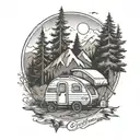 camping themed tattoo tattoo design idea