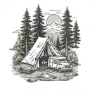 camping themed tattoo tattoo design idea