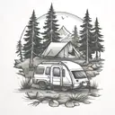 camping themed tattoo tattoo design idea