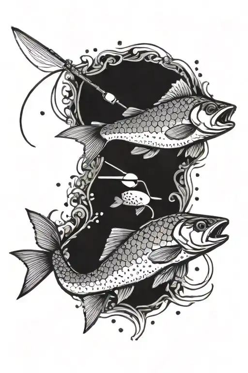 Fly fishing tattoo design idea