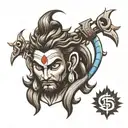 angry lord shiva tattoo design idea