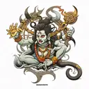angry lord shiva tattoo design idea