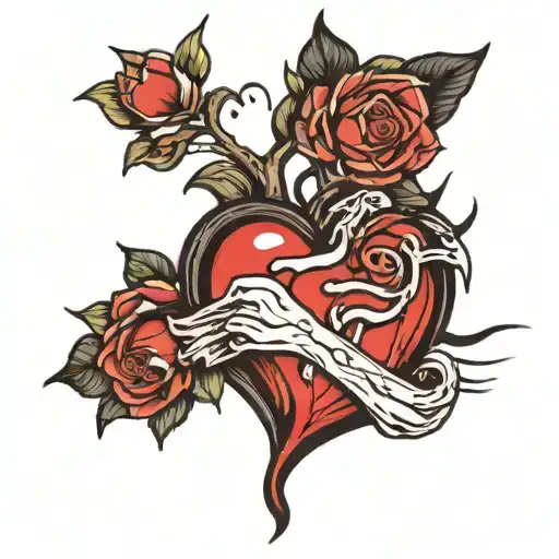 numb with a broken heart tattoo design idea