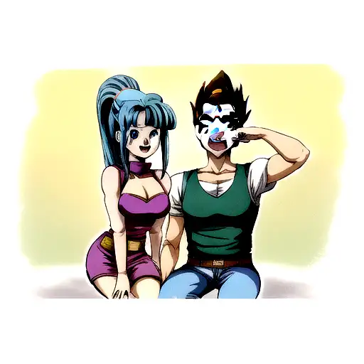 Bulma y Vegeta  tattoo design idea
