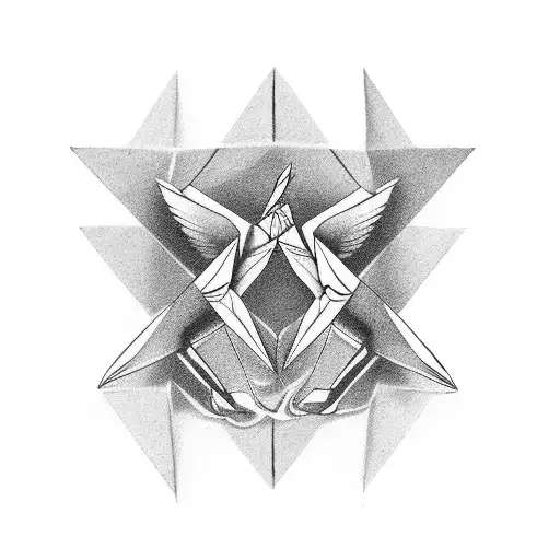 origami crane torii gate japanese tattoo design idea
