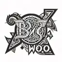text: BNWO tattoo design idea