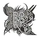 text: BNWO tattoo design idea