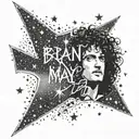 signature word "Brian May" with star constellation  tattoo design idea