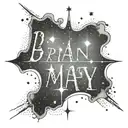 signature word "Brian May" with star constellation  tattoo design idea