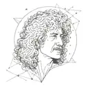 signature word "Brian May" with star constellation  tattoo design idea