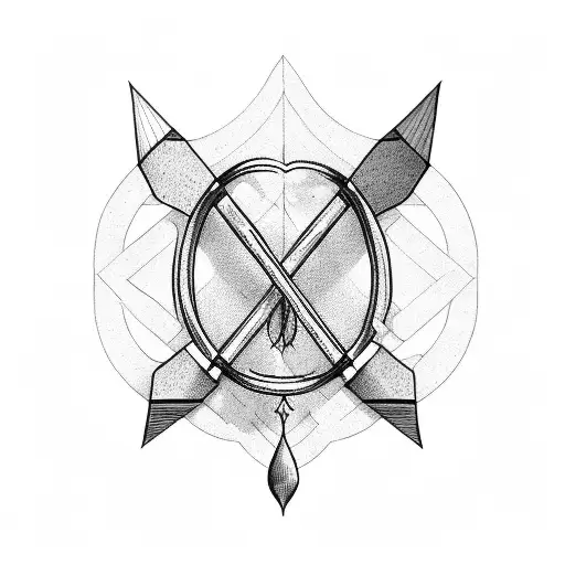 bow and arrow tattoo design idea