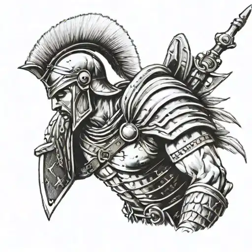 sparta soldier tattoo design idea