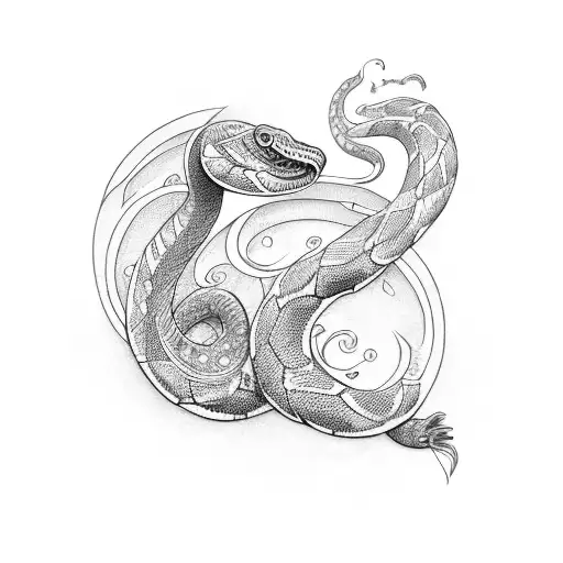 white snake  tattoo design idea