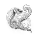 white snake  tattoo design idea