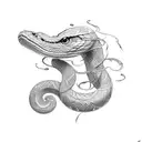 white snake  tattoo design idea