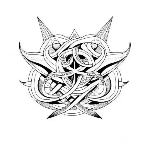 triangle and tentacles tattoo design idea