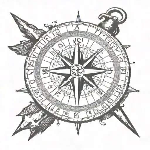 compass with the words sic parvis magna tattoo design idea