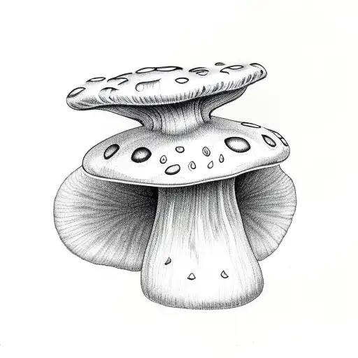 mushroom with eyes tattoo design idea