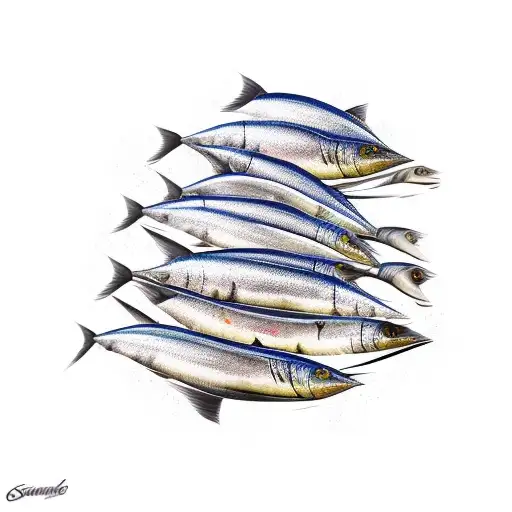 sardines, boat tattoo design idea