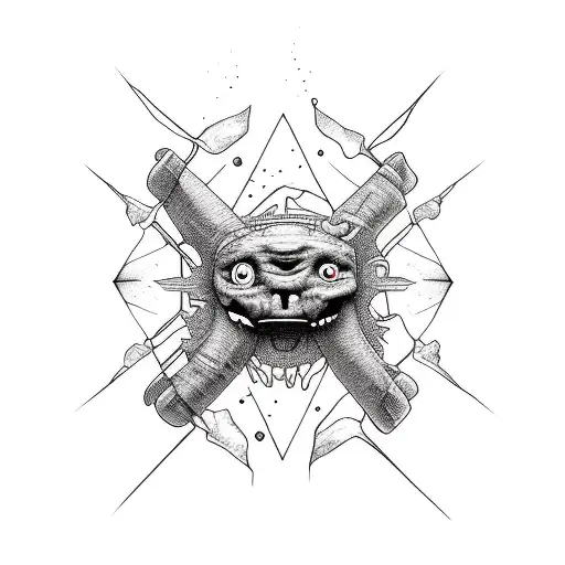 run and trail  tattoo design idea