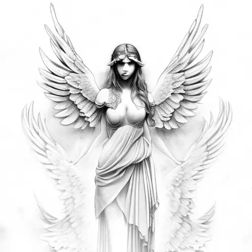 Greek mythology and wings tattoo design idea