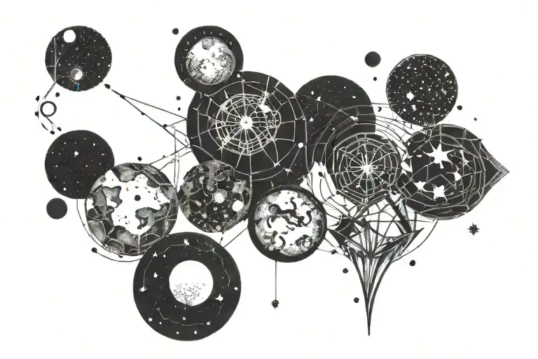 A blackwork tattoo of the night sky over San Diego, with the constellations of Scorpio and your favorite planets subtly incorporated into the design tattoo design idea