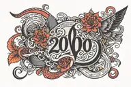 2000 written tattoo design idea