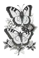 atlas moth and a monarch butterfly with the names Donnie and Evan to go on the inside of upper arm  tattoo design idea