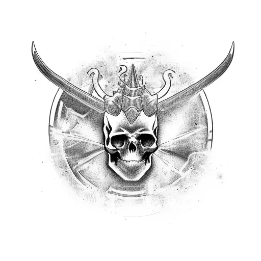 he tattoo could be a medium-sized piece, perhaps on your upper arm or upper back. The skull with horns would be the cent tattoo design idea