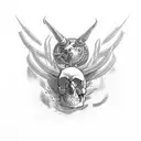 he tattoo could be a medium-sized piece, perhaps on your upper arm or upper back. The skull with horns would be the cent tattoo design idea