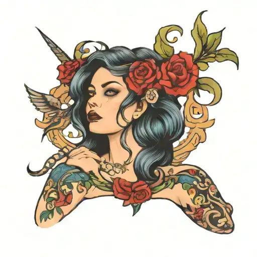 The whore loves tattoo design idea