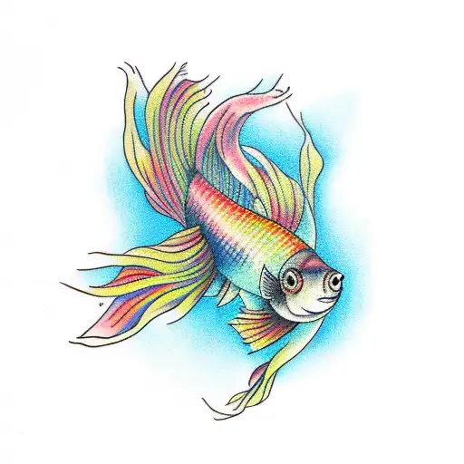  Betta fish  tattoo design idea