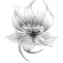 spider lily with Betta fish  tattoo design idea
