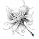 spider lily with Betta fish  tattoo design idea