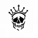 skull with Crown of thorns tattoo design idea