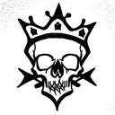 skull with Crown of thorns tattoo design idea