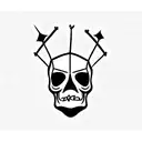 skull with Crown of thorns tattoo design idea