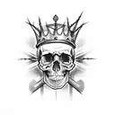 skull with Crown of thorns tattoo design idea