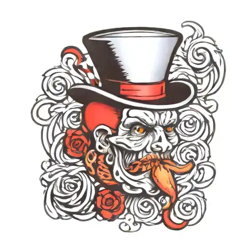 meat wad with top hat  tattoo design idea