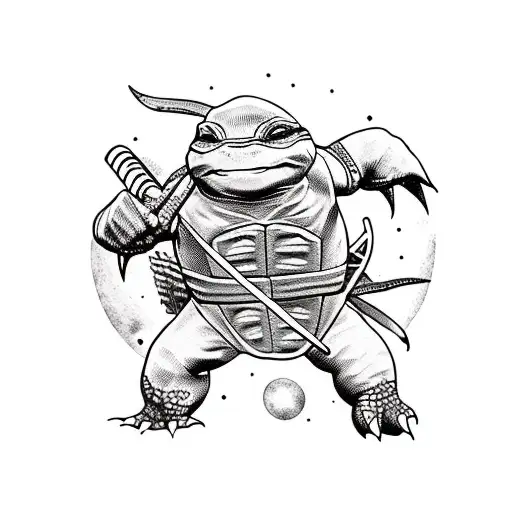 ninja turtles in space  tattoo design idea