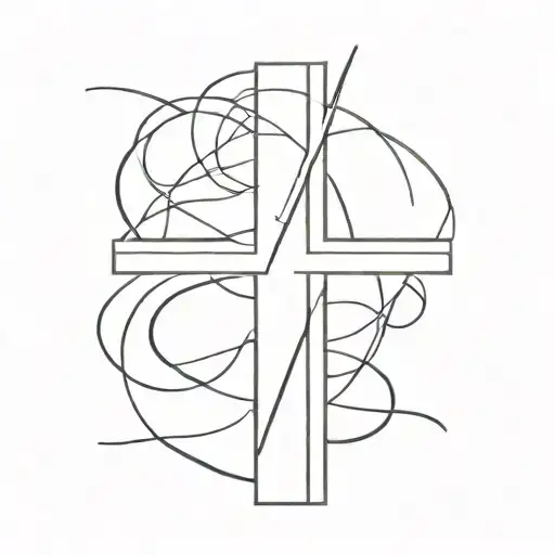 "surrender" cross tattoo design idea