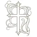 "surrender" cross tattoo design idea