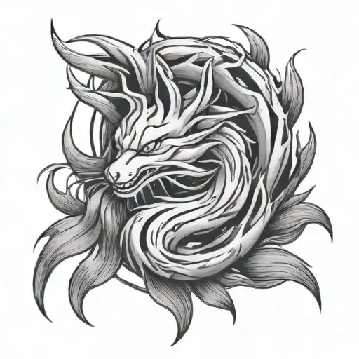 kurama nine tail tattoo design idea