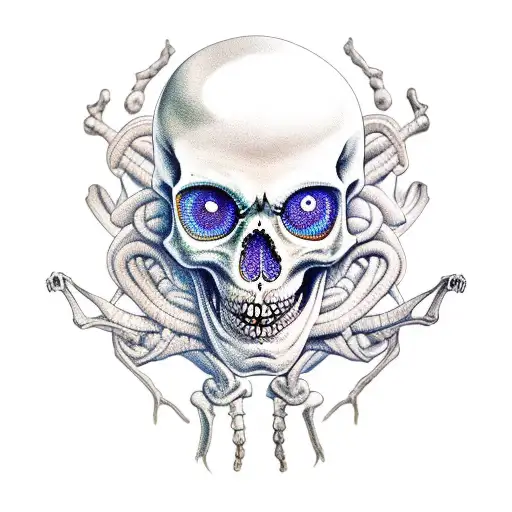 skeleton Medusa  tattoo design idea